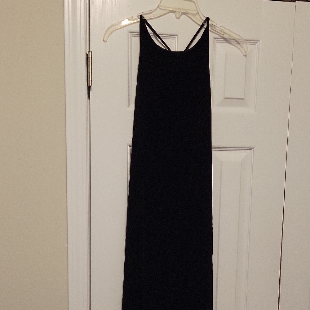 Alex Evenings Black Halter Maxi Sundress
